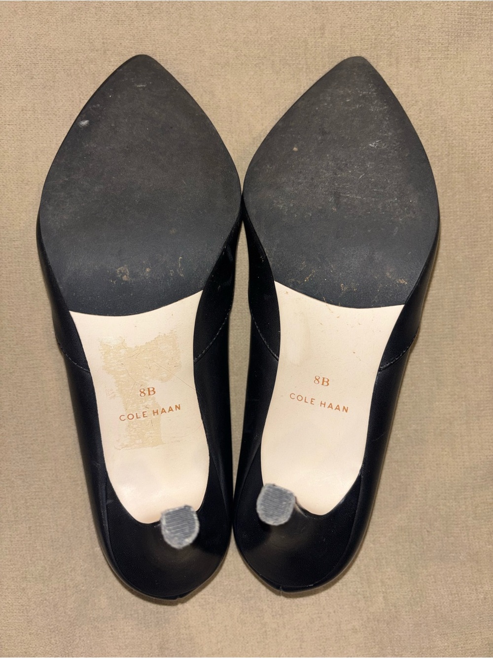 Cole Haan Black Leather Pointed-Toe Stiletto Pumps - Picture 5 of 8